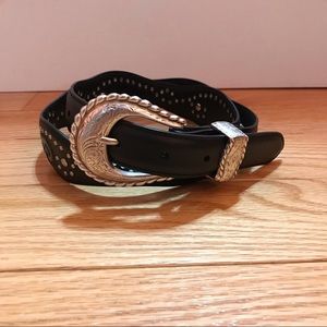 Resistol Western Black Leather Belt